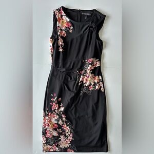 White House Black Market Floral Twist Detail Sheath Dress
